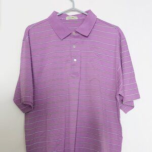 Peter Millar polo men lilac striped L